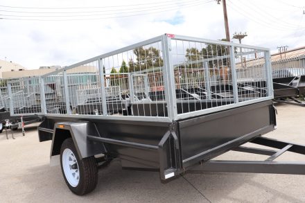 8x5 Single Axle Box 2ft Cage Trailer Heavy Duty