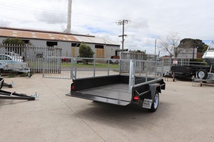 8x5 Single Axle Box 2ft Cage Trailer Heavy Duty