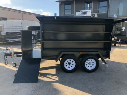 8x5 Tandem Axle One Piece Landscape : Gardening Trailer with Side Toolbox and Mower Box for Sale Melbourne Victoria